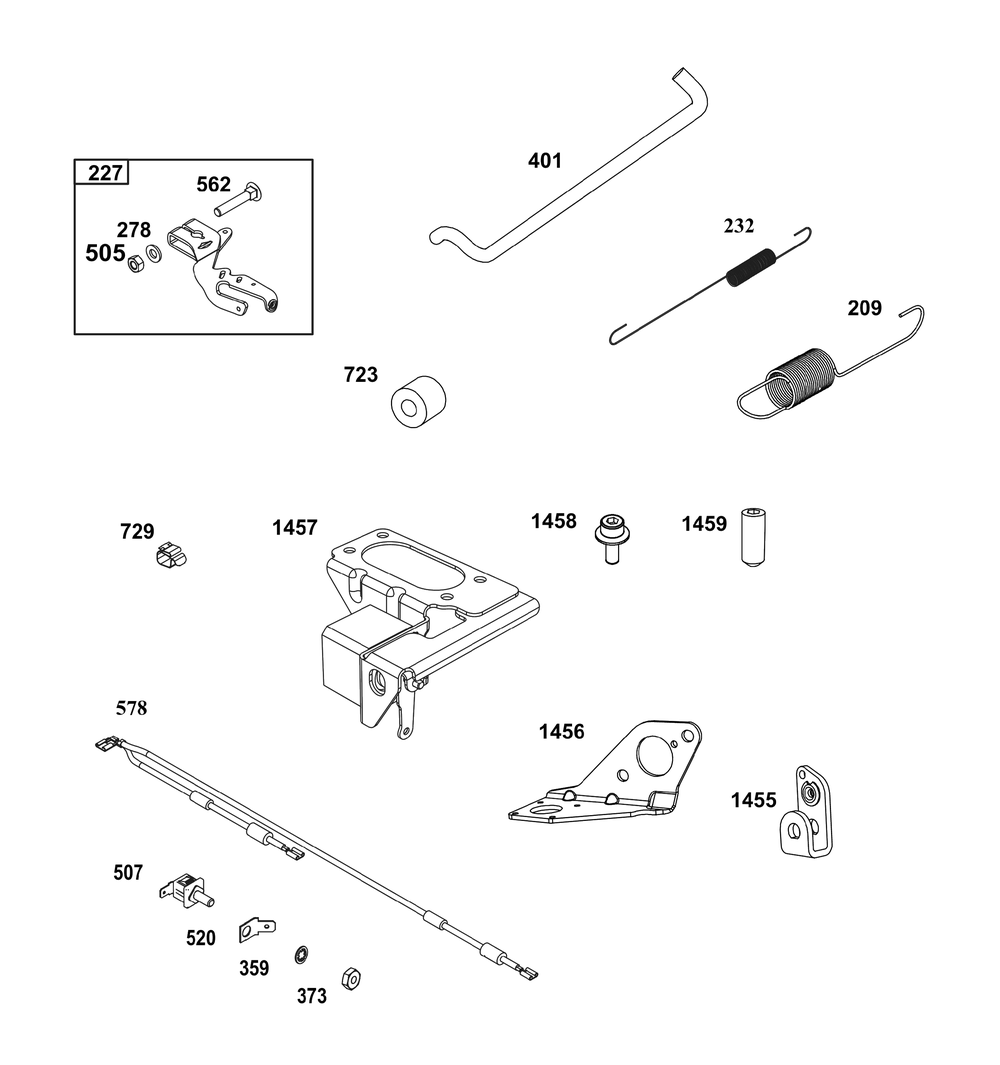Controls Group Diagram and Parts List for 389575-0003-E1 200000 - 399999 Briggs and Stratton Engine